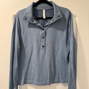 Athleta Flurry Seamless Henley - Heron Blue